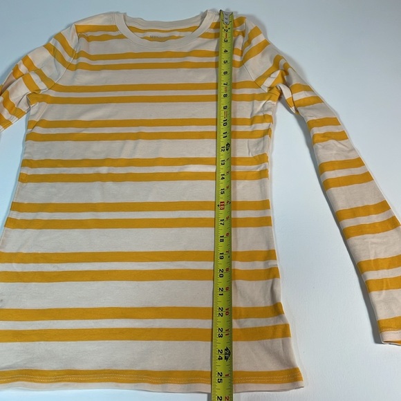 Merona Yellow White Ultimate LS Striped Shirt Top M - Picture 7 of 9